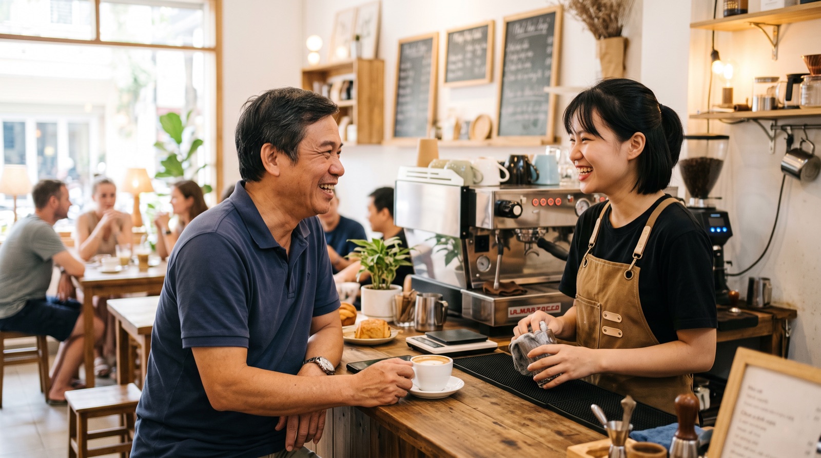 Tự tin khi giao tiếp với người lạ: tập bắt chuyện ở quán cà phê nơi rủi ro thấp